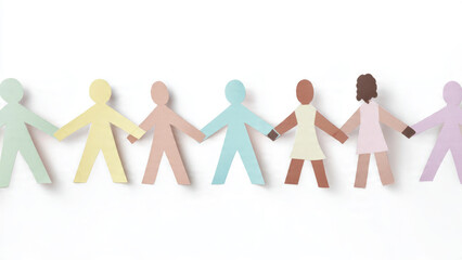 Paper People Holding Hands