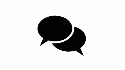 Two overlapping black speech bubbles representing conversation and communication.