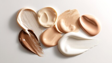 Luxury Skincare Cream Jars with Moisturizing Beauty Products on White Background