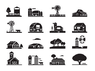 A gorgeous and serene farmland scenery silhouette vector collection © Safowan