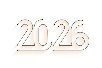 creative lineart 2026 typography for new year eve