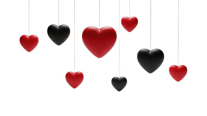 Colorful hearts suspended in air