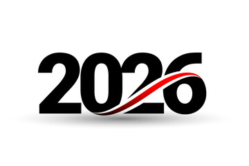 isolated black 2026 new year logotype text with empty space