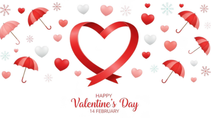 Celebrate valentine's day with hearts and umbrellas