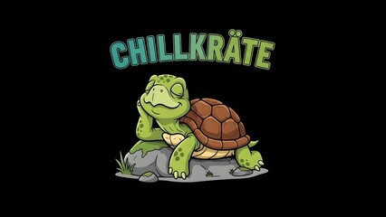 A cartoon turtle with a relaxed expression and the text chillkrate above it