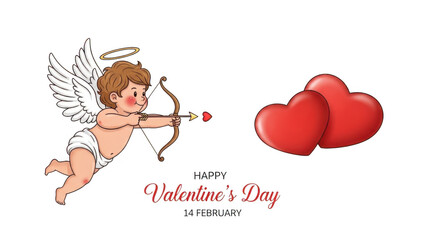 Cupid shooting arrows on valentine's day