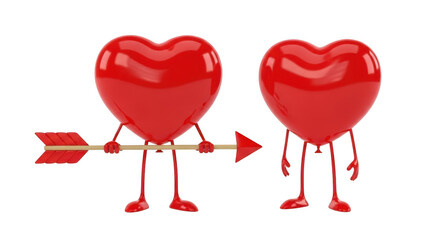 Two hearts with arrow