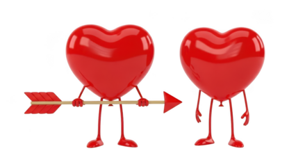 Two hearts with arrow