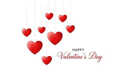 Happy valentine's day with hanging hearts