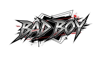 Bad boy graffiti logo with bold typography and dynamic design elements