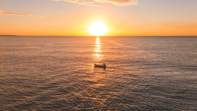 Sunrise from the Malecon of Santo Domingo, Dominican Republic.