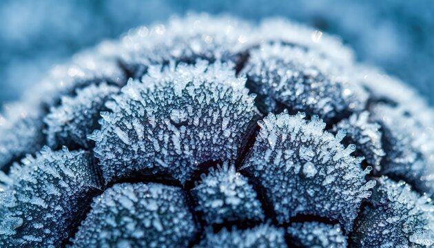 Macro view of delicate ice formations in winter - Powered by Adobe