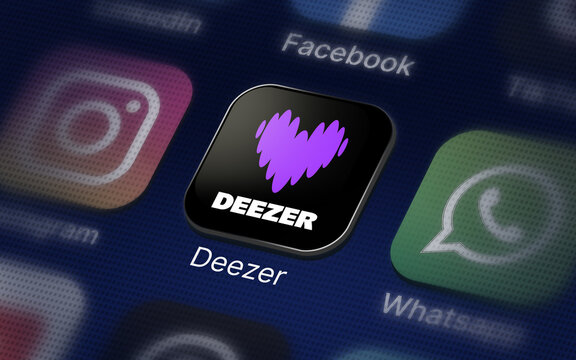 Deezer Company logo on the smartphone