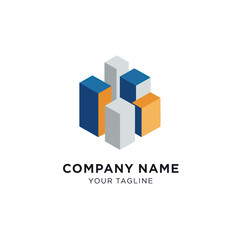 Corporate Logo Design with 3D Blocks.