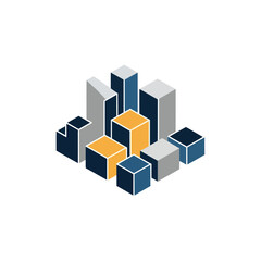 3D Cubes Graphic Design Elements.