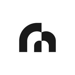 Minimalist Abstract Letter RM Monogram Logo Design with white background. 