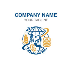 Fototapeta premium Energy Industry Logo Design Elements Globe.