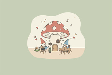 soft color cartoon illustration