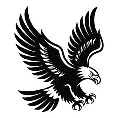 Obraz premium Powerful Eagle with Open Wings Ready to Soar Majestic Bird Flying Through Air Depicting Freedom and Strength a Symbol of American Pride Vector