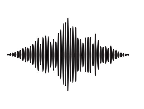 A nice simple audio file icon silhouette with solid black bold lines