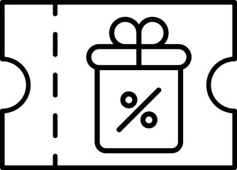 Voucher icon representing prepaid value, gift credit, discounts, or promotional rewards
