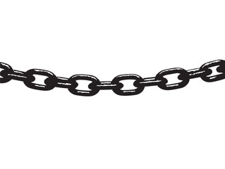 A solid and elegant black chain silhouette illustration on a clean background