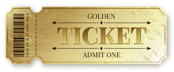 Golden Vintage Ticket