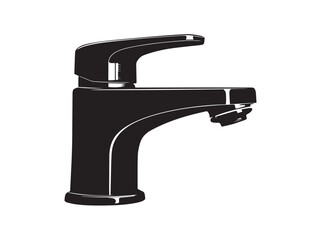 A nice and simple black dripping faucet silhouette vector illustration