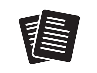 A simple and elegant black paper document silhouette with corner fold