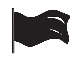 A gorgeous and classic black national flag silhouette on white