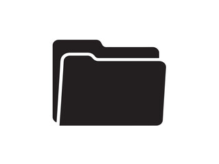 A beautiful and functional black filing folder silhouette on white