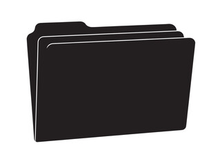 A clean and simple black upright folder silhouette vector illustration