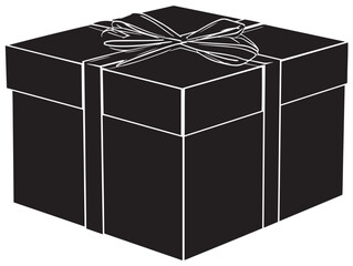 A simple and lovely black gift box silhouette with a neat bow