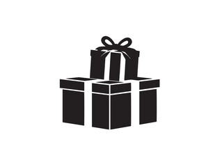A clean and classic black gift icon silhouette for special occasions