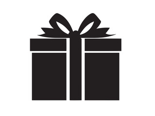 A beautiful and wrapped black gift package silhouette illustration