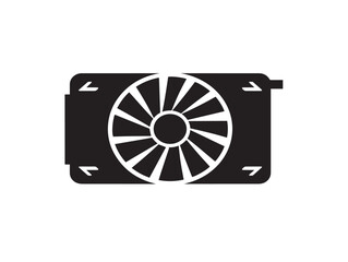 A sleek and technical black computer chip icon silhouette vector