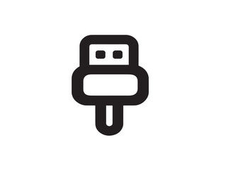 A sleek and clean black HDMI connector icon silhouette illustration