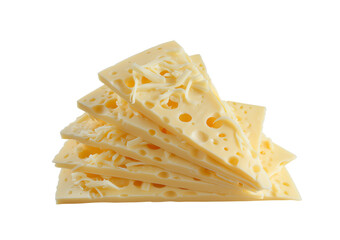 Shredded cheese slices isolated on transparent background PNG