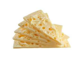 Shredded cheese slices isolated on transparent background PNG