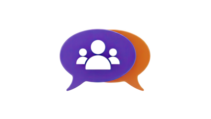 3D Team Chat Icon on transparent background