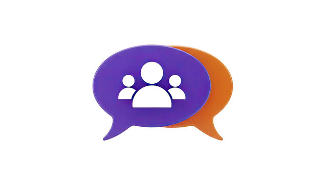 3D Team Chat Icon on transparent background