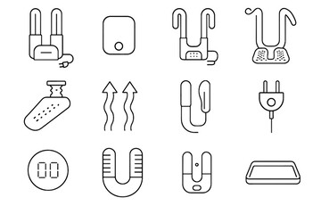 Plug airflow button adjustable stand footwear dryer electric vector rest shoe icon