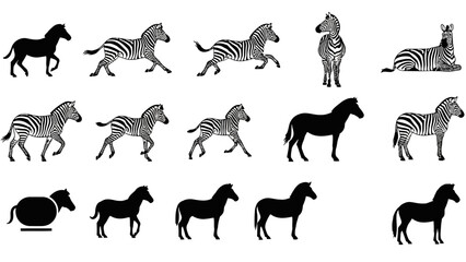 Zebra silhouettes collection