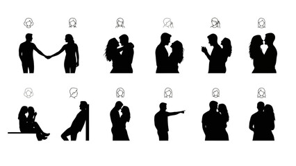 Silhouette couple moments series