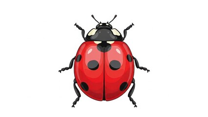 Vibrant ladybug illustration on a white background.