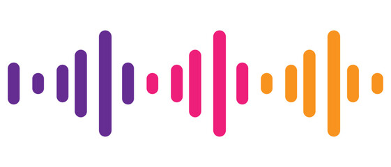 Obraz premium blue sound wave icon. Podcast soundwave line of voice. Record music player. Mobile talk track. Sound waves for voice message. Audio wave icon.