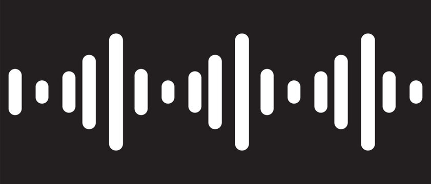 blue sound wave icon. Podcast soundwave line of voice. Record music player. Mobile talk track. Sound waves for voice message. Audio wave icon.