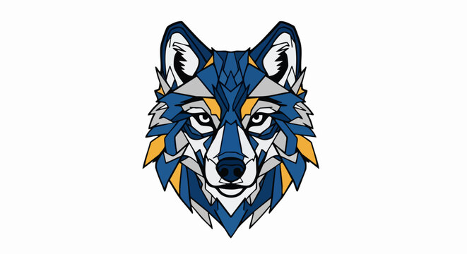 Geometric Wolf Head Illustration Artwork Design.