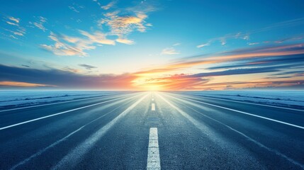 Blurry road at sunset symbolizing career challenges, planning, and new opportunities ahead