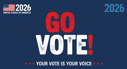  Vote text in calligraphy for United States of America Presidential election. Vote day